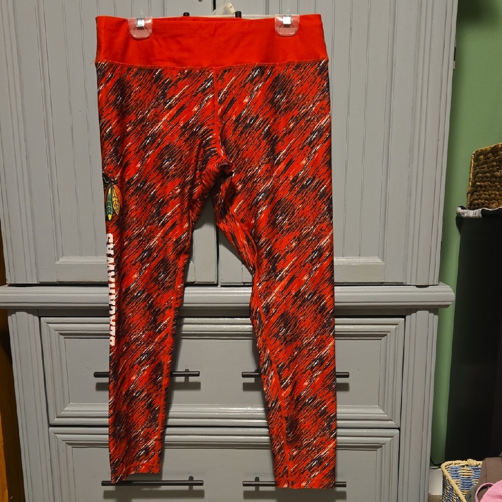 Chicago Blackhawk Red Patterned Womens Leggings
